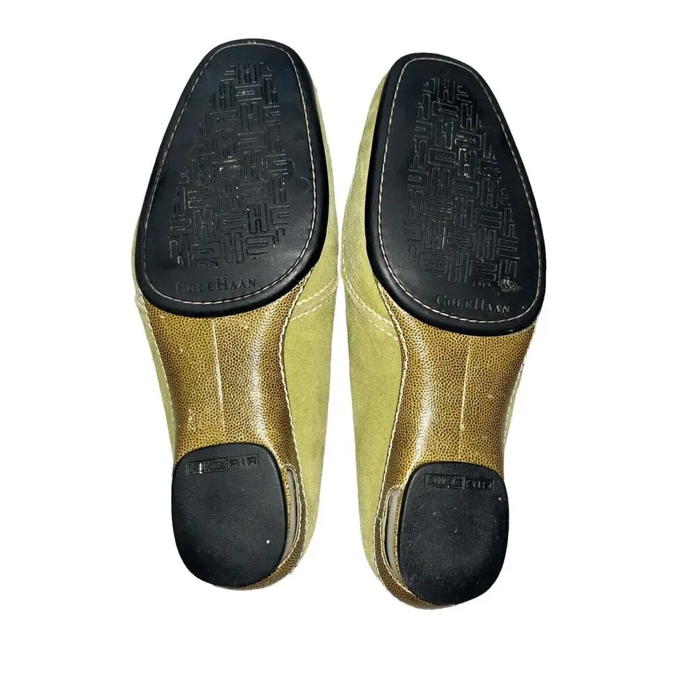 Cole Haan‎ Air slip-on Mules suede green loafer Size 7B Brazil